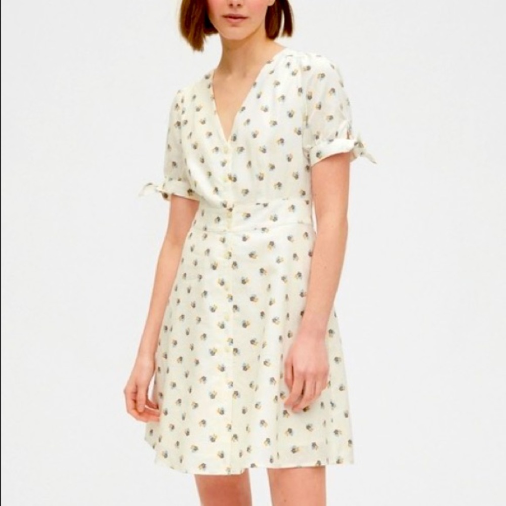 GAP Tie-Sleeve Floral Shirt Dress